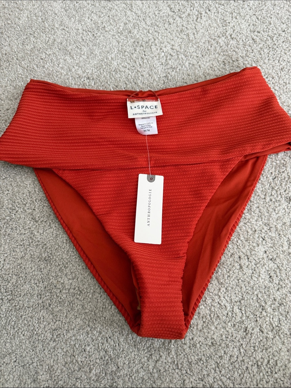 L*Space High Rise Bikini Bottoms in Brick Orange-Red